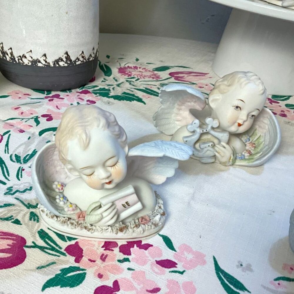 Vintage porcelain angel figurines 5 angels Lamore China & Lefton Occupied Japan - Picture 10 of 12